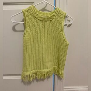 Anthropology - Flat White Lime Green Sleeveless Knit Top